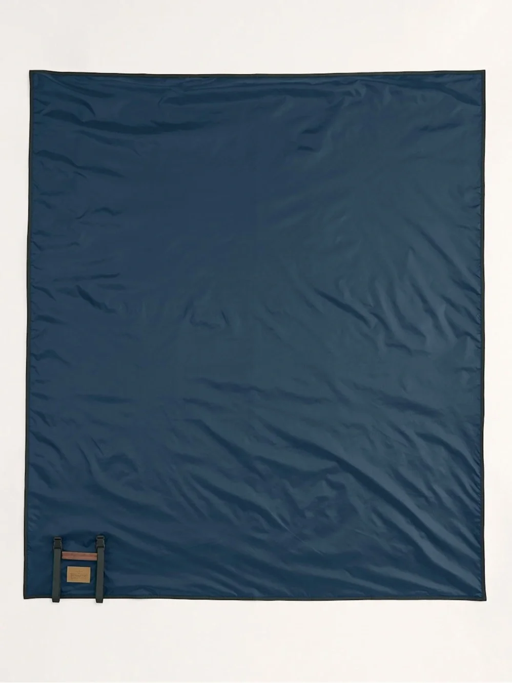 Pendleton Navy Duffel-Style Roll-Up Picnic Blanket Carrier with Plaid Trim